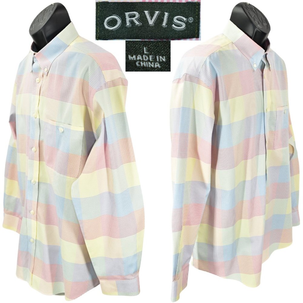 Orvis L Check Micro Multicolored Gingham 100% Cot… - image 3
